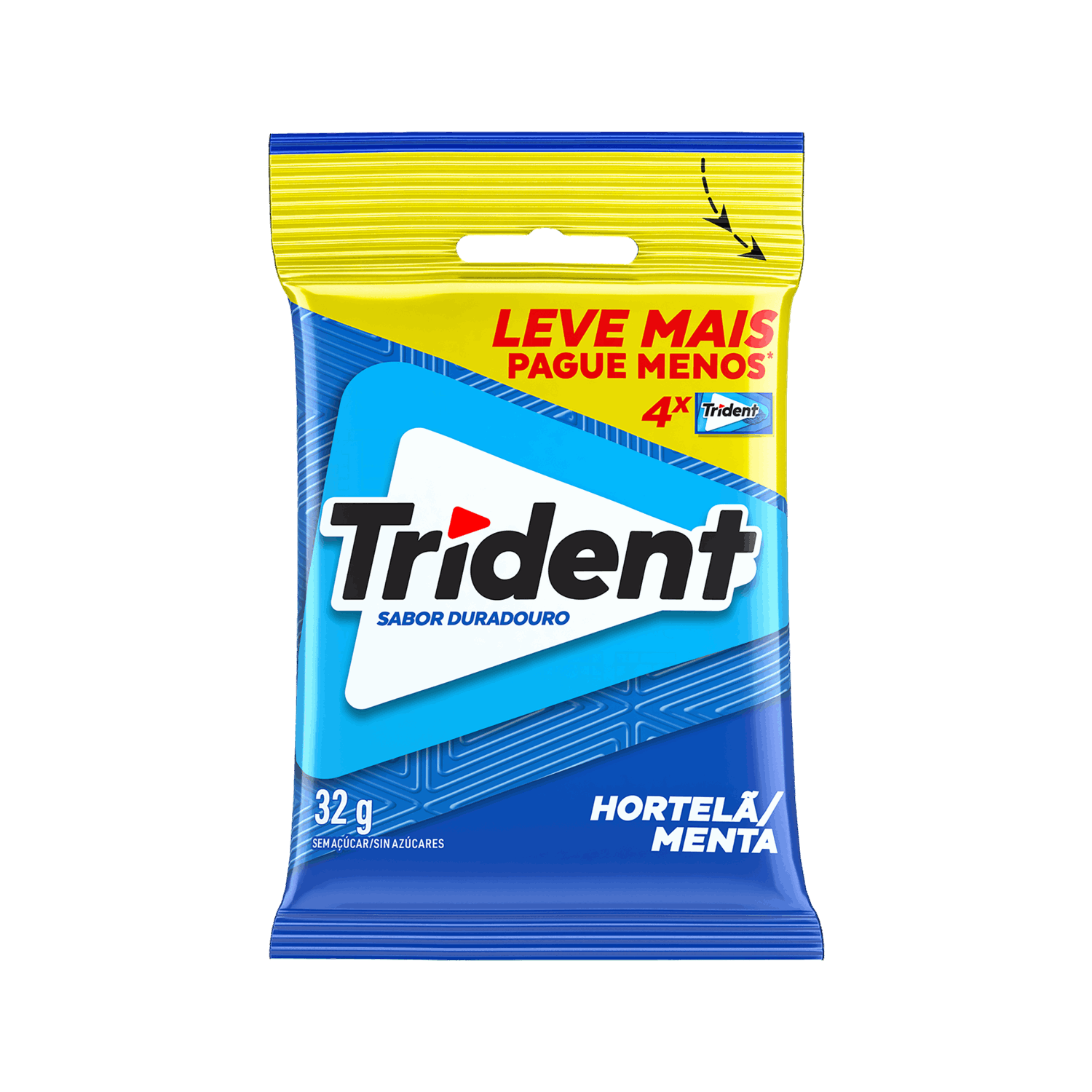 Trident Bag Hortelã Zero Açúcar 4 unidades (32g)